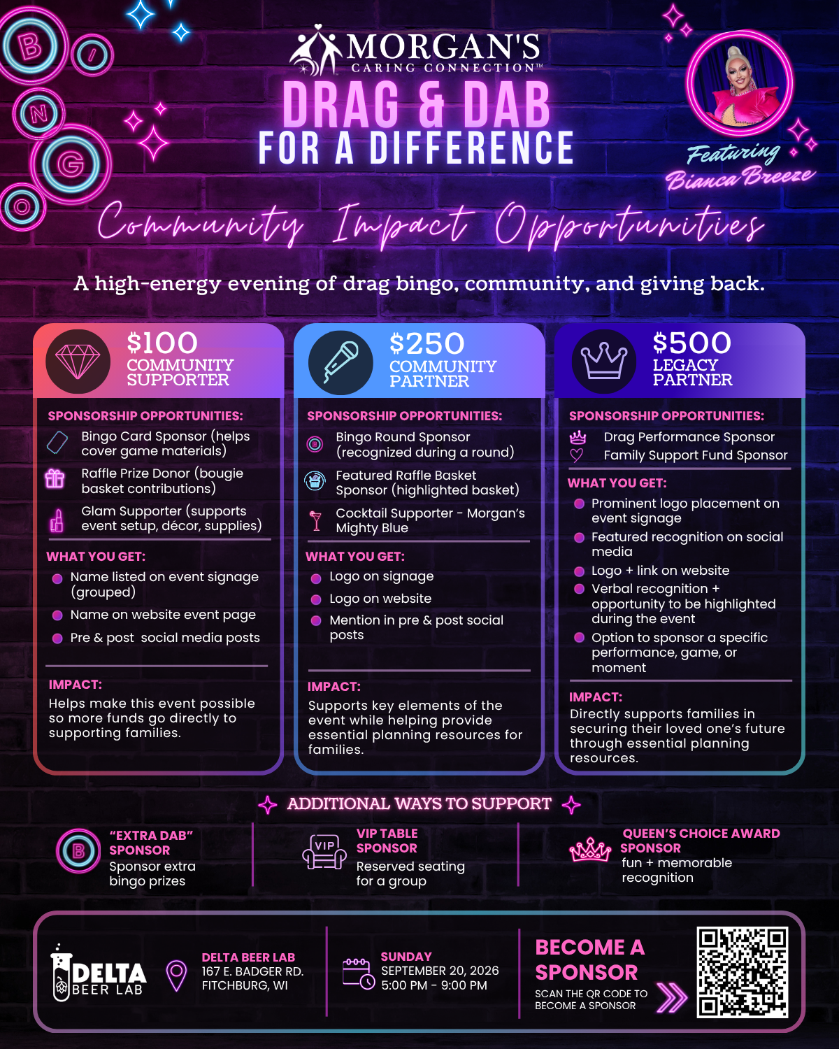 Drag & Dab for a Difference promotional artwork — MCC special needs fundraiser at Delta Beer Lab