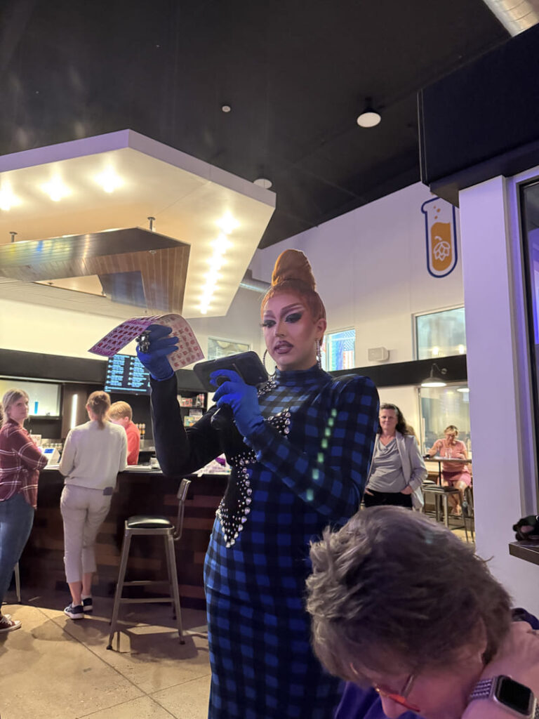Drag Queen Bingo poster for MCC special needs fundraiser at Delta Beer Lab